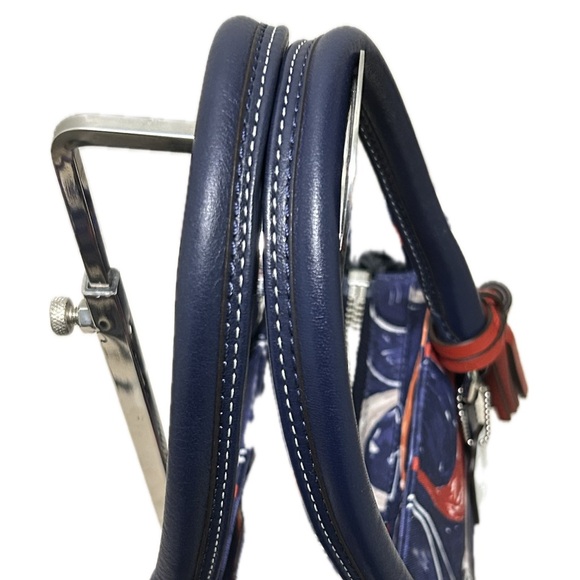 COACH Candace Legacy Heritage Scribble C & Leather Carryall in Navy Blue NWT - Picture 10 of 15